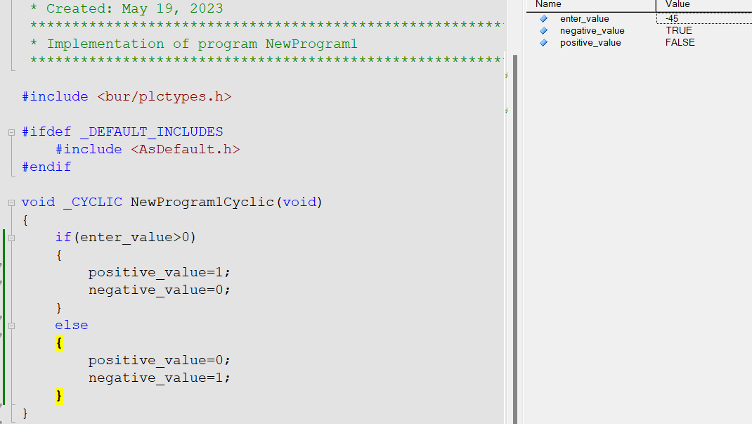 B&R Automation Studio Conditional IF Else Example In ANSI C